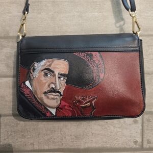 Handpainted Vicente Fernandez on A Victoria Secreat Small Crossbody Handbag